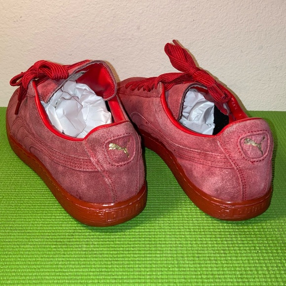 Puma Suede Mens Sneaker Triple Red No 360231 05 Lace Up Low Top Sneaker Size 9.5 - Picture 4 of 10